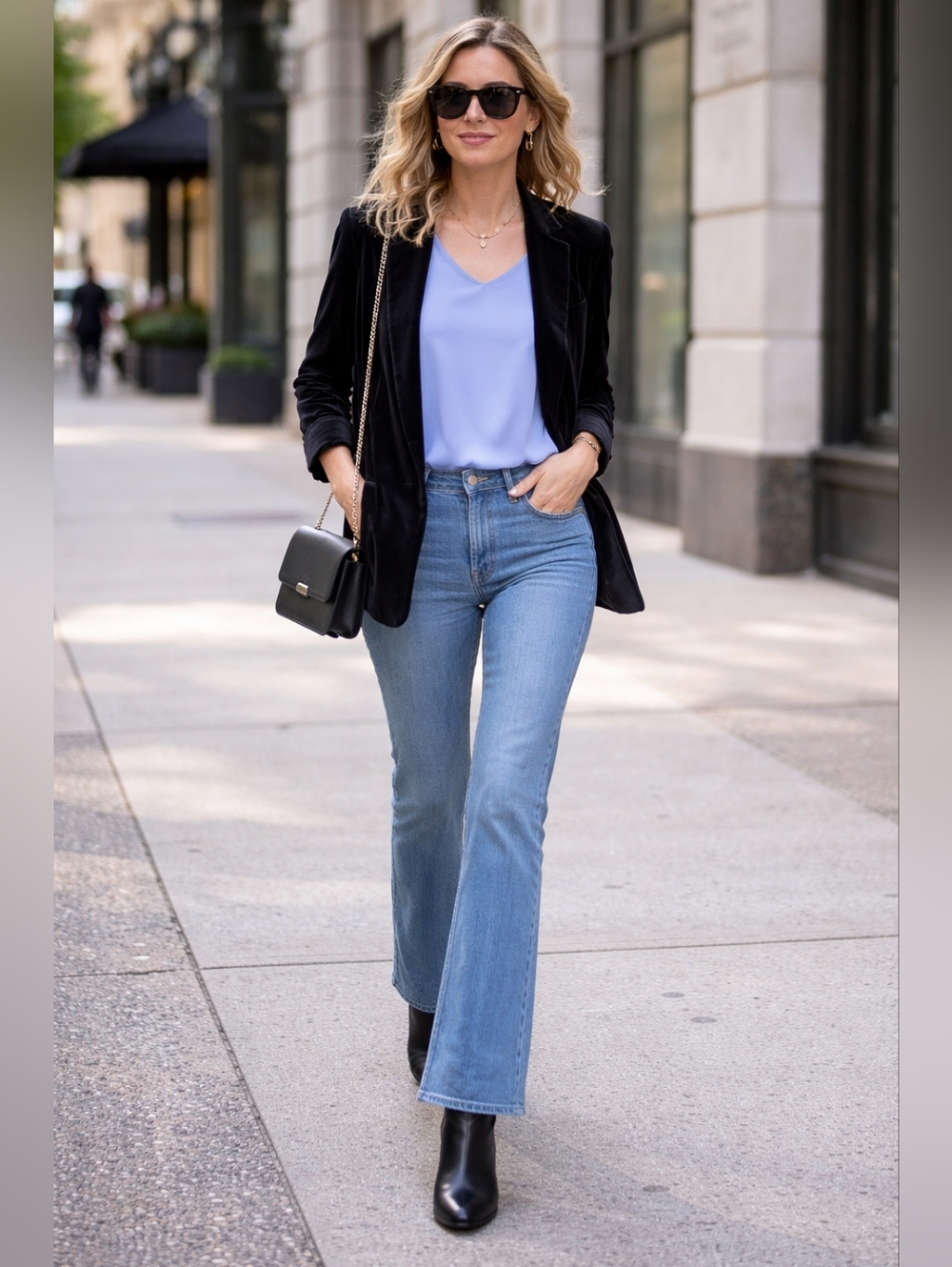 Lee Women's Light Blue Flare Jeans - Classic Riders Wash